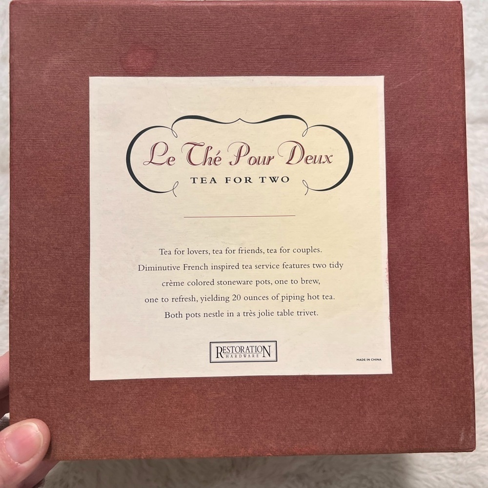 Restoration Hardware tea pot Le The Pour Deux set